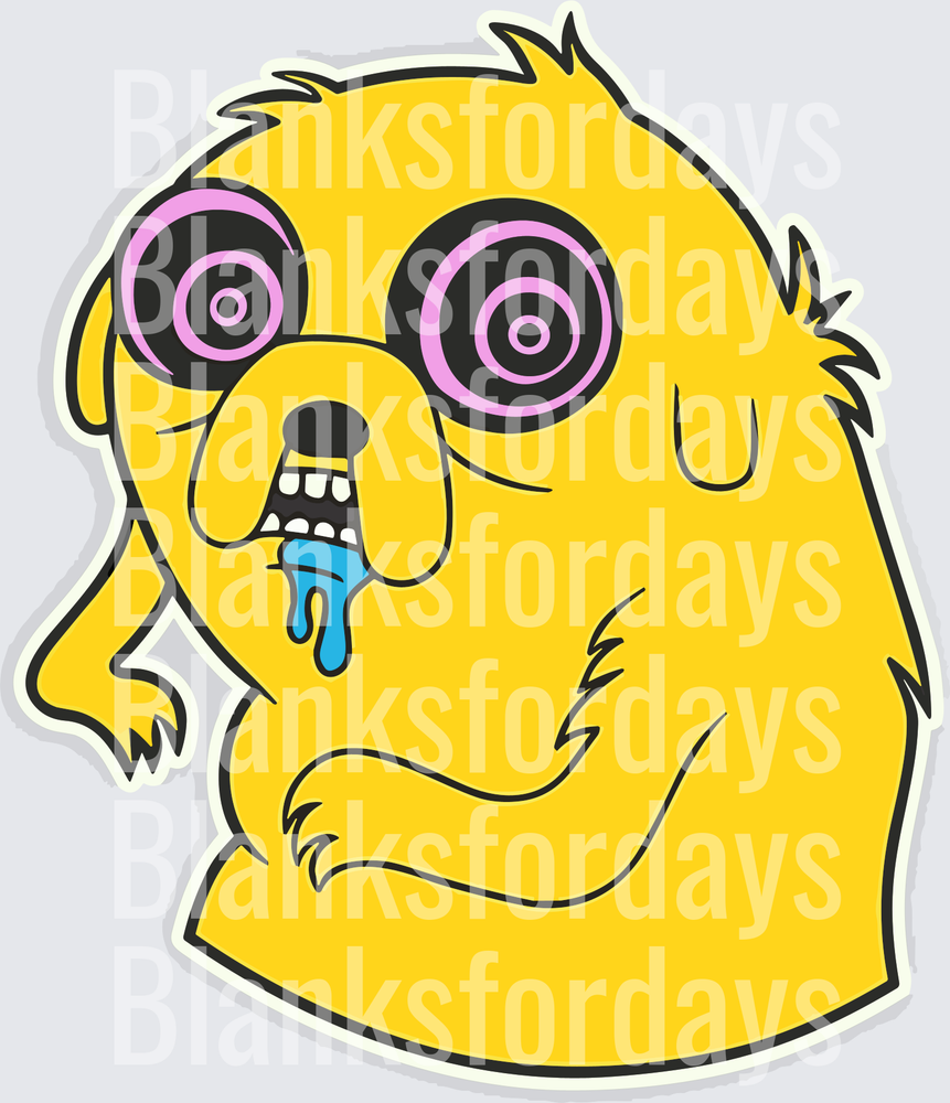 Jake the Dog Trippy Hypno Eyes Drooling Adventure Time (DTF)