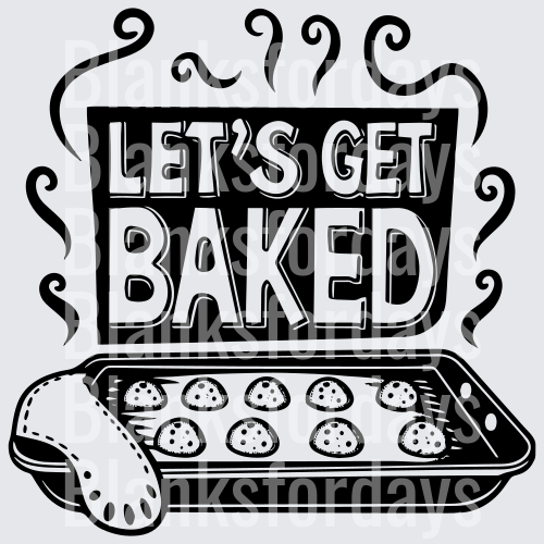 Let's Get Baked Cookie Sheet Oven Mitt Baking Design (DTF)