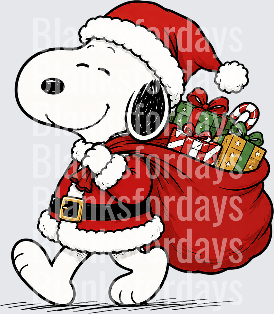 Snoopy Santa Claus Carrying Christmas Gift Bag (DTF)