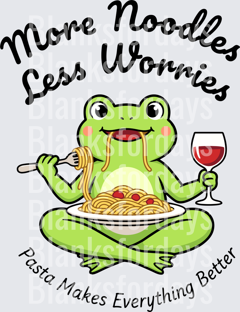 More Noodles Less Worries Pasta Frog with Spaghetti Wine (DTF)