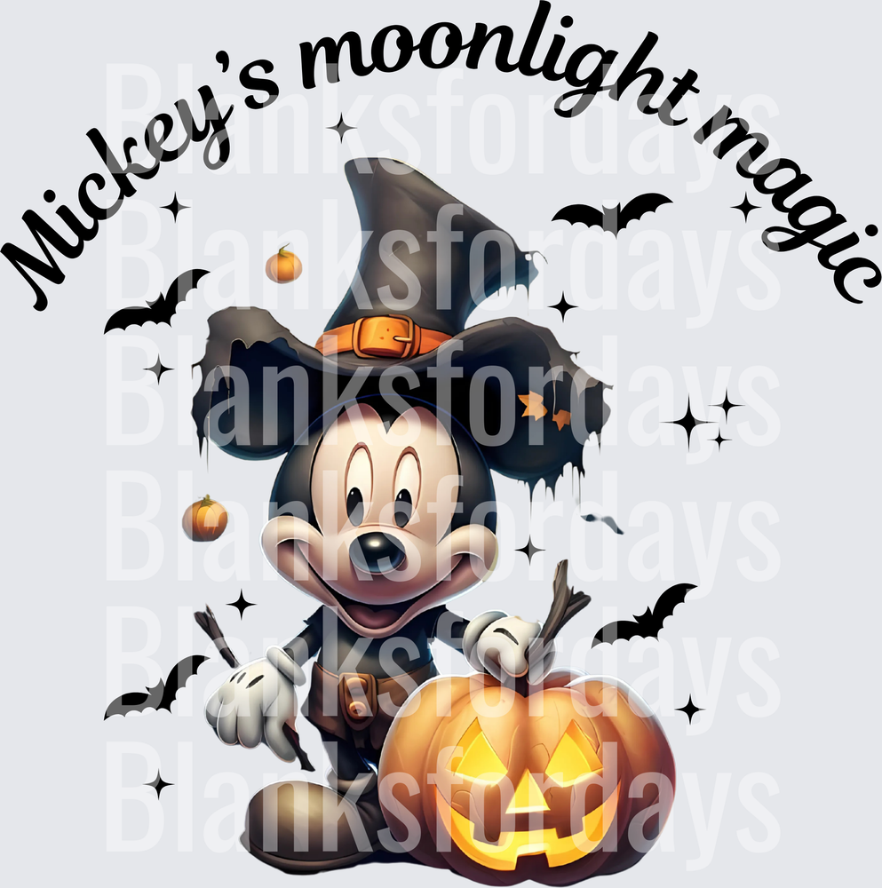 Mickey's Moonlight Magic Halloween Witch Mickey Mouse Pumpkin (DTF)