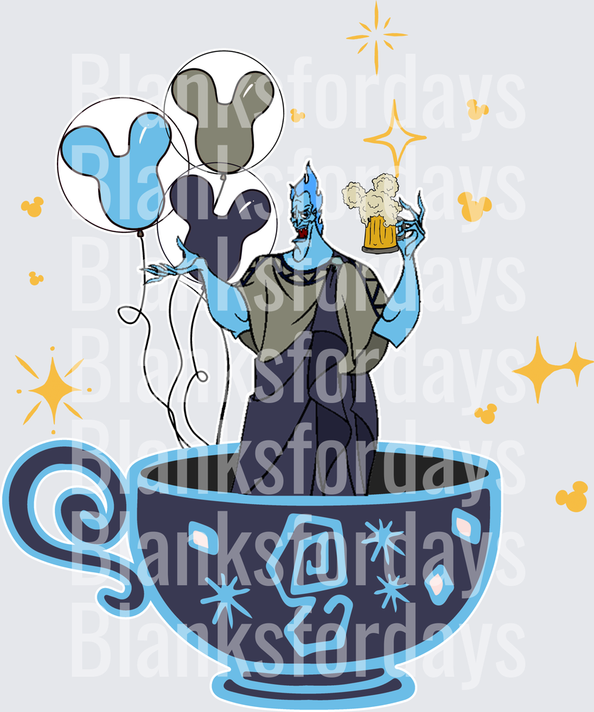 Hades Villain Teacup Mickey Balloons Beer Park Day (DTF)