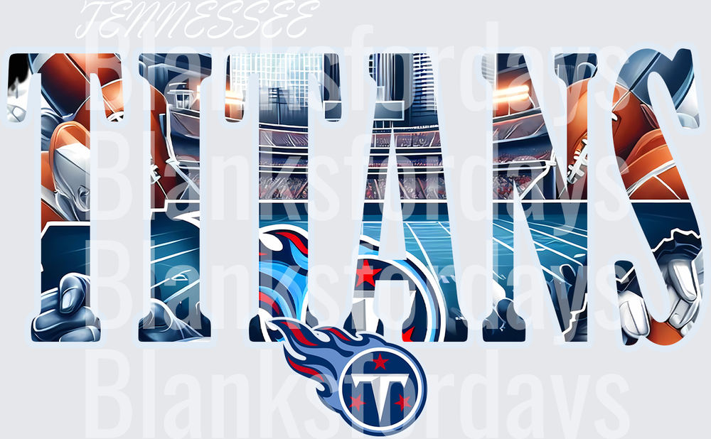 Tennessee Titans NFL Bold Letter Collage Logo Design (DTF)