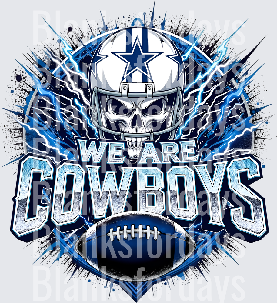 Dallas Cowboys Skull Helmet Lightning We Are Cowboys (DTF)