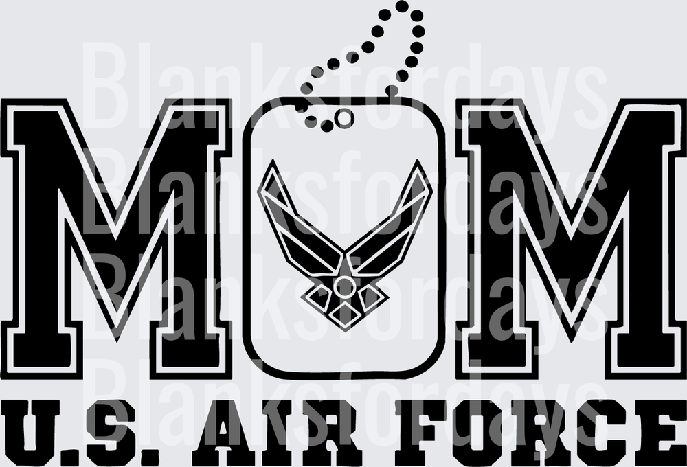 U.S. Air Force Mom Dog Tag Bold Letter Design (DTF)
