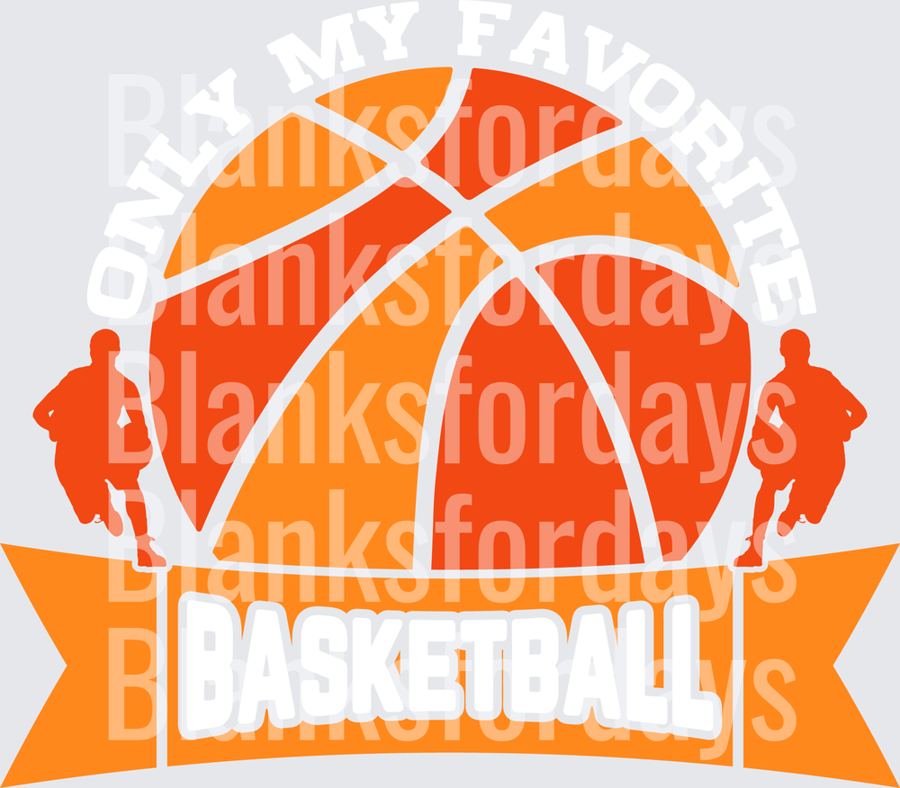 Only My Favorite Basketball Players Silhouette Orange Ball Banner (DTF)