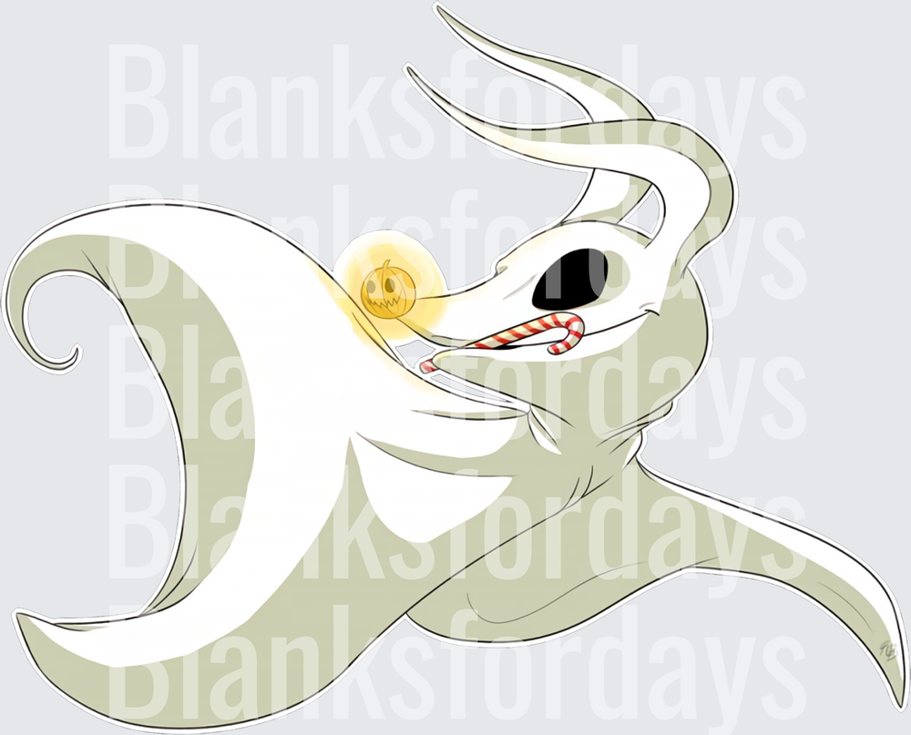 Zero Ghost Dog Nightmare Before Christmas Holiday Candy Cane (DTF)