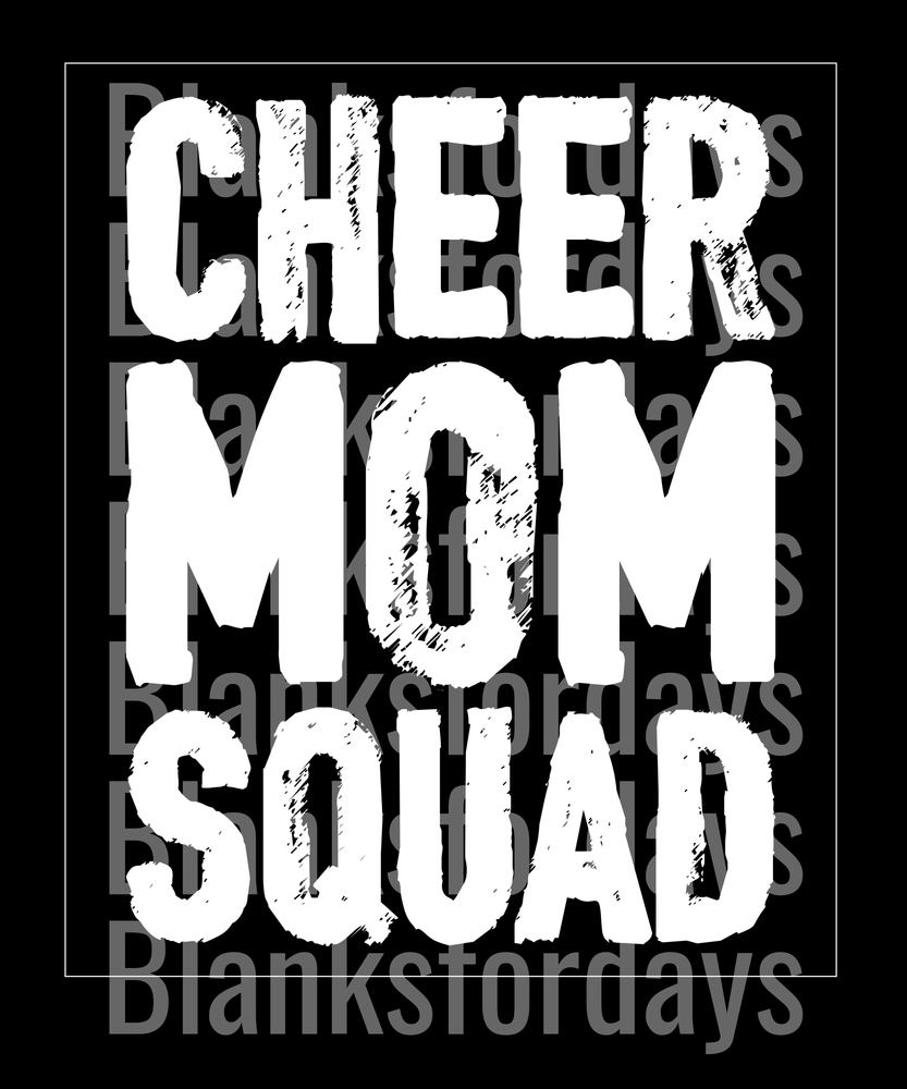 Cheer Mom Squad Bold Distressed Text Graphic (DTF)