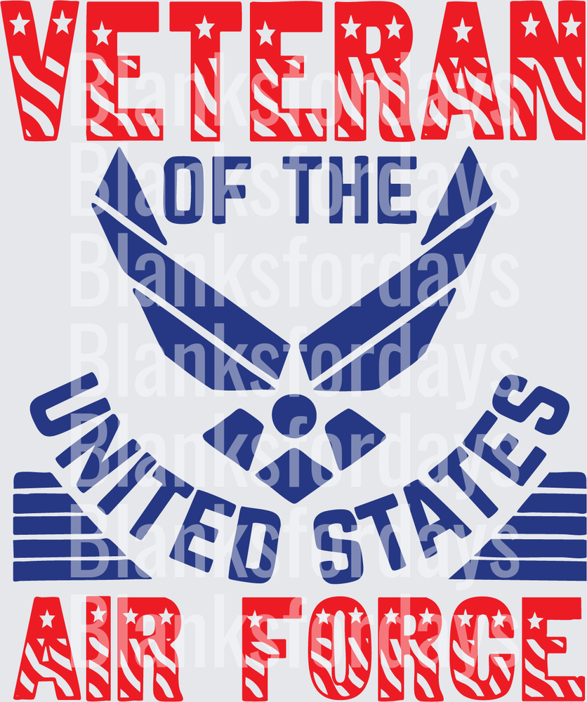 Veteran of the United States Air Force Stars and Stripes (DTF)