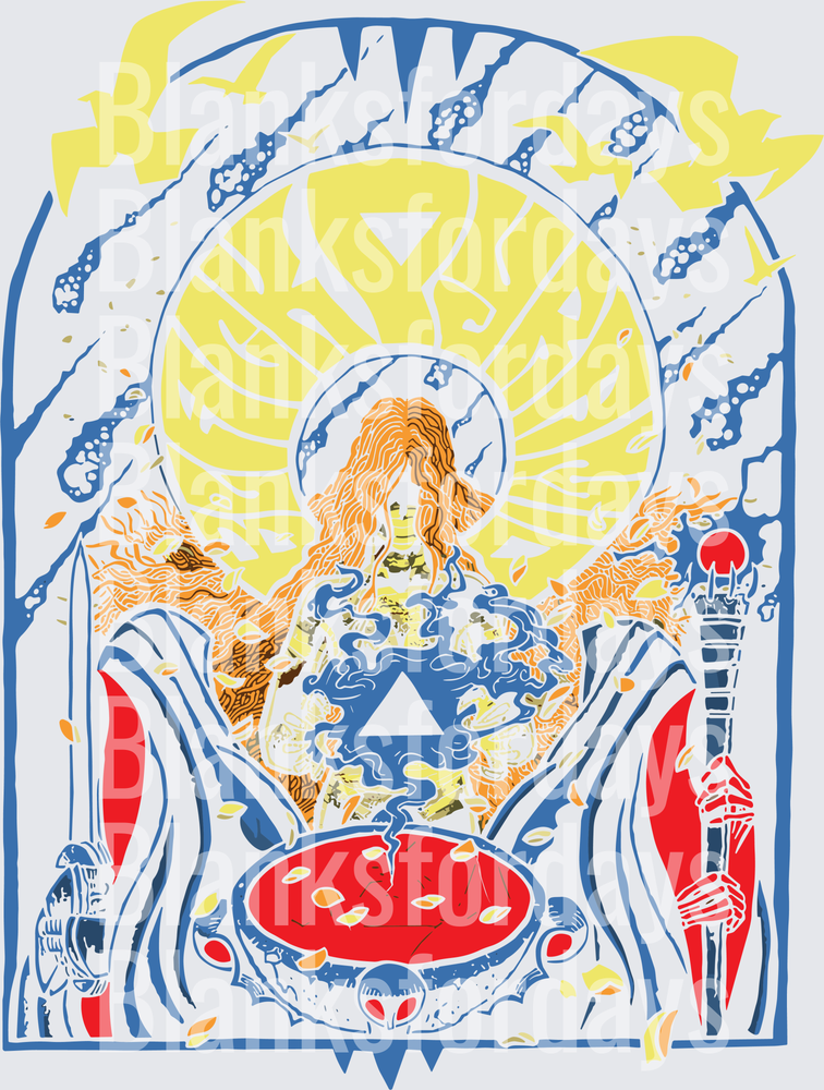 Zelda Triforce Goddess Sacred Divine Flame Radiant Art (DTF)