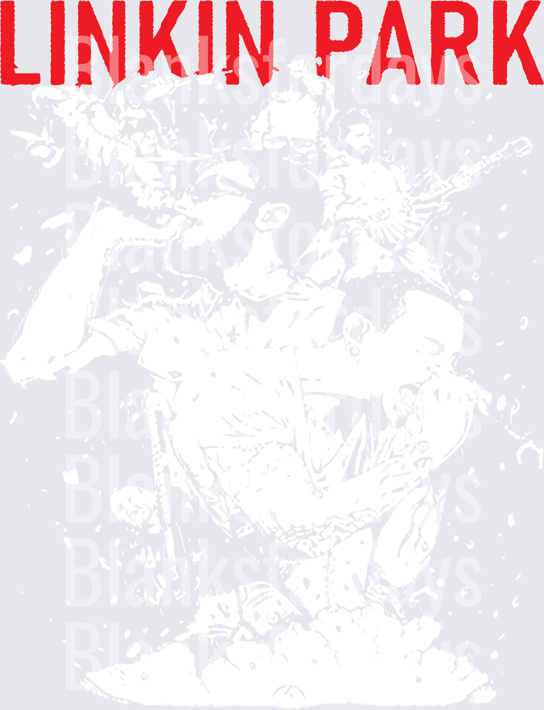 Linkin Park Band Live Performance Red Logo Rock Music Art (DTF)