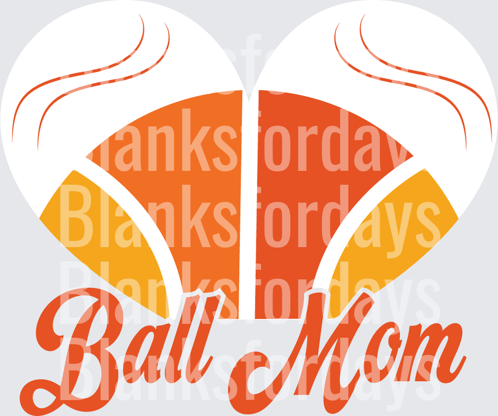 Ball Mom Basketball Heart Script Design (DTF)