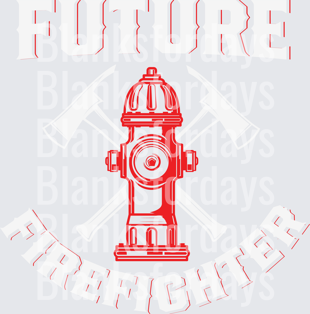 Future Firefighter Fire Hydrant Crossed Axes Bold Graphic (DTF)