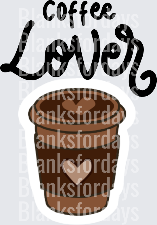 Coffee Lover Bold Script with Heart Coffee Cup (DTF)
