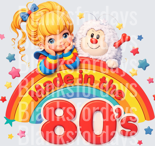 Rainbow Brite and Twink Made in the 80s Rainbow Stars (DTF)