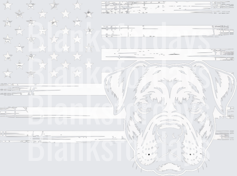 Patriotic Rottweiler Face Distressed American Flag (DTF)