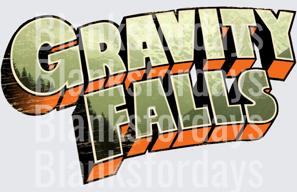Gravity Falls Bold Retro Logo with Forest Scene (DTF)