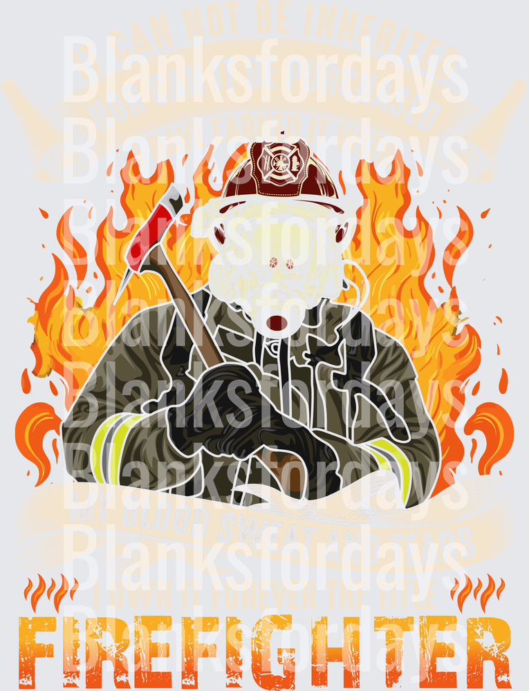 Polar Bear Firefighter Flames Axe Turnout Gear Hero (DTF)