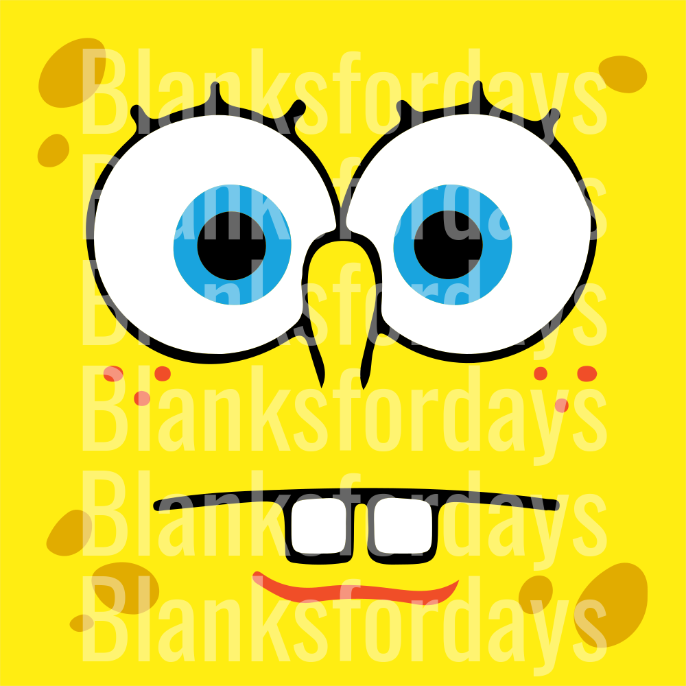 SpongeBob SquarePants Big Face Close-Up Yellow Background (DTF)