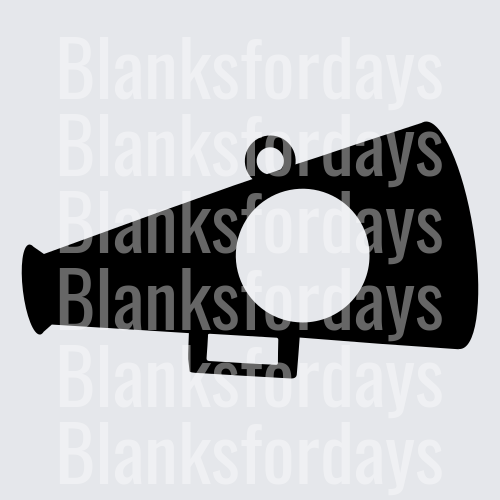 Black Cheerleader Megaphone Silhouette with Circle Detail (DTF)