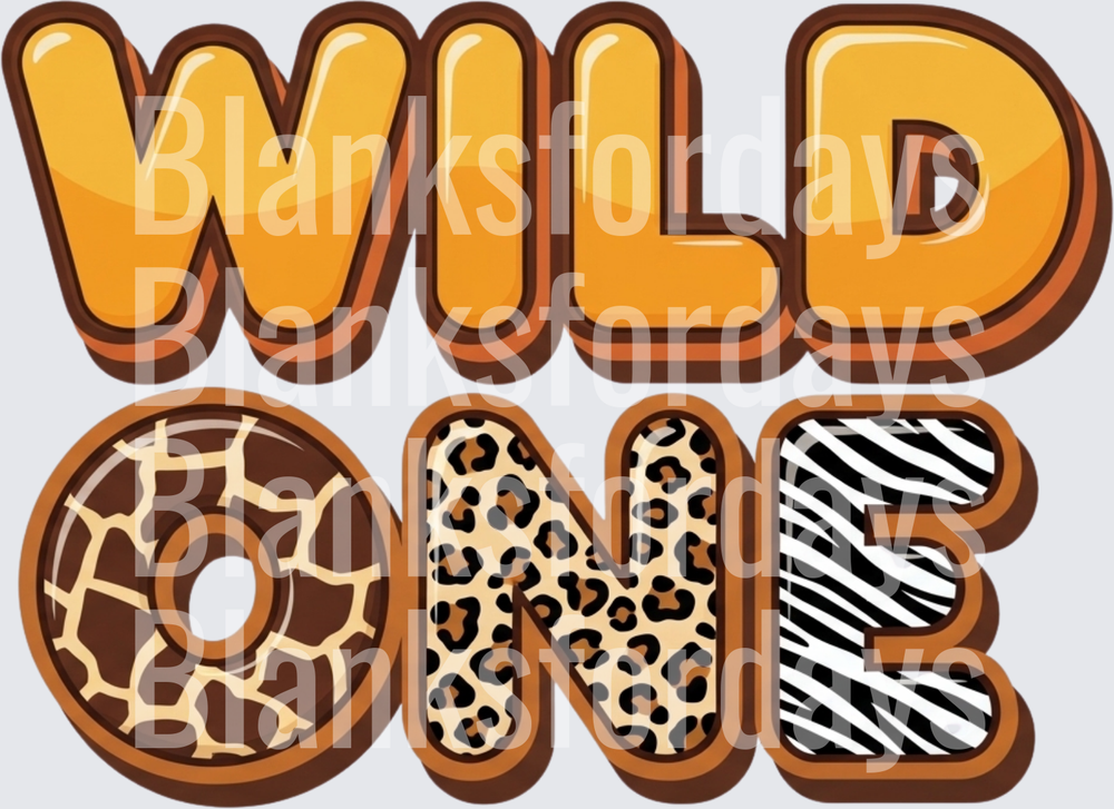 Wild One Safari Animal Print First Birthday (DTF)