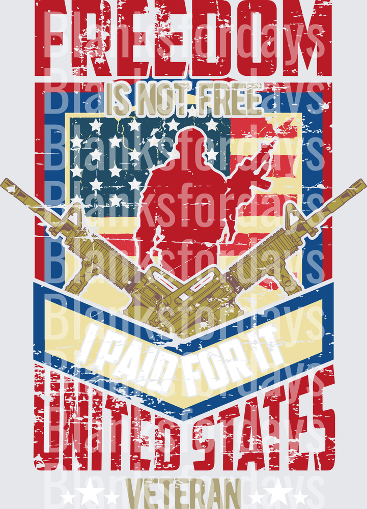 Freedom Is Not Free United States Veteran Soldier Design (DTF)