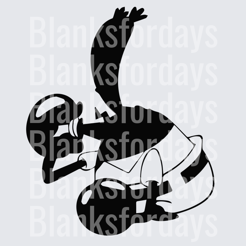 Squidward Falling Thumbs Up Silhouette Black Design (DTF)