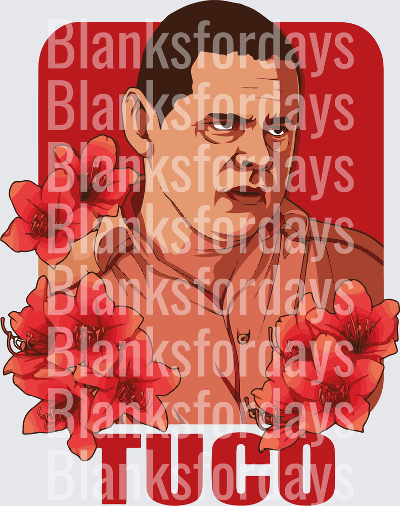 Tuco Salamanca Breaking Bad Red Floral Portrait Art (DTF)