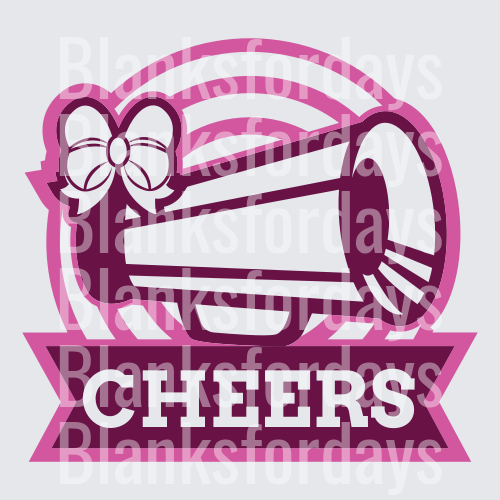 Cheerleading Megaphone with Bow and Cheers Banner Pink (DTF)