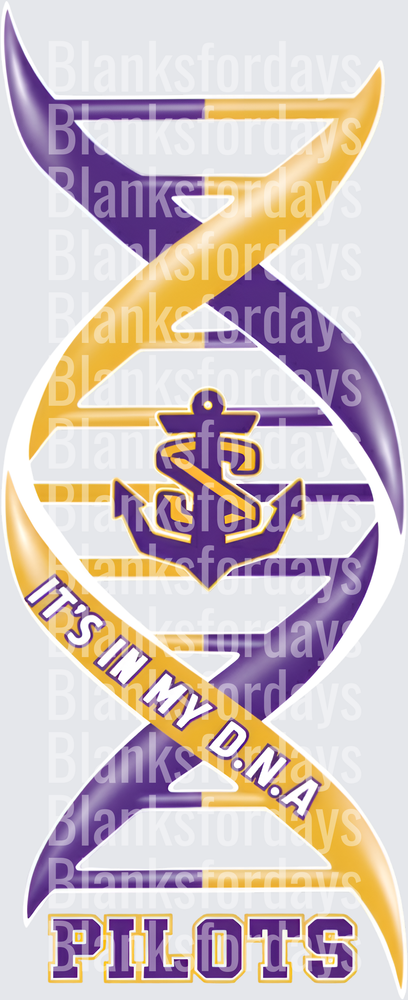Pilots Anchor Logo It's In My DNA Double Helix Design (DTF)