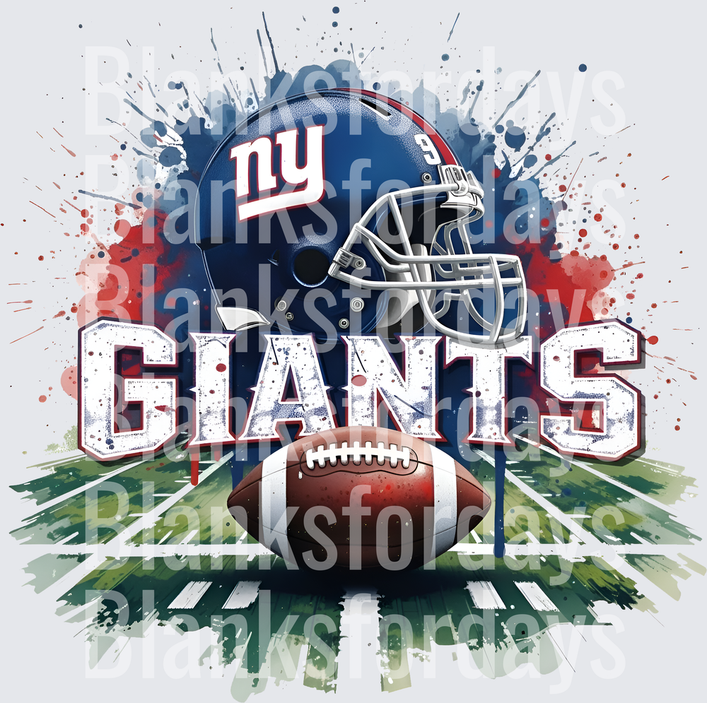 New York Giants NFL Helmet Football Splatter Design (DTF)