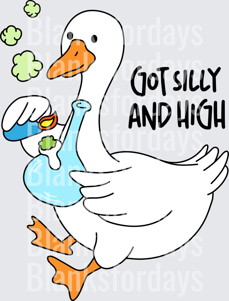Got Silly And High Stoner Goose With Bong (DTF)