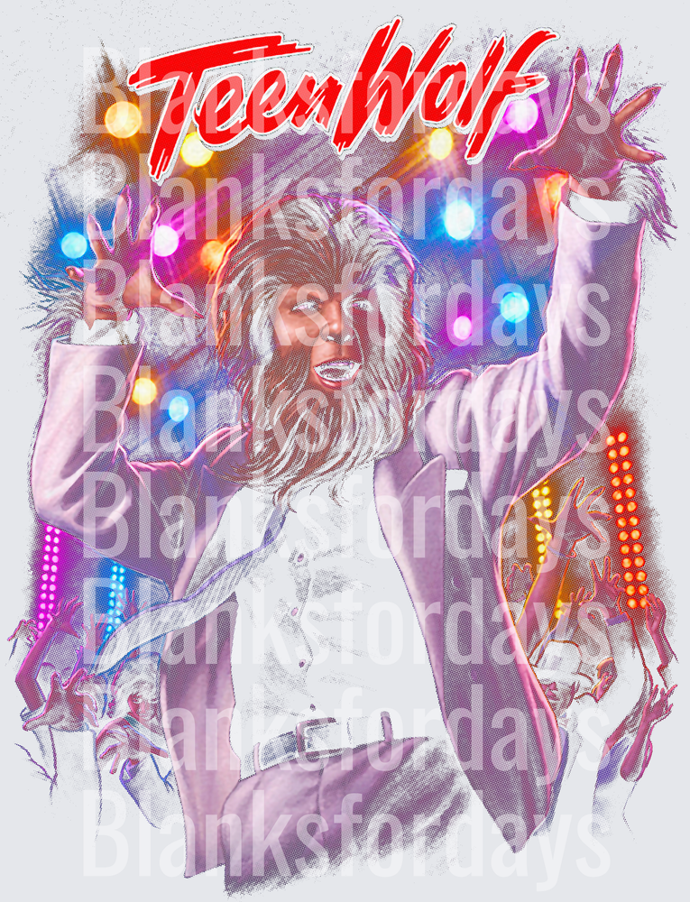 Teen Wolf 1985 Dance Party Werewolf Retro Movie Logo (DTF)