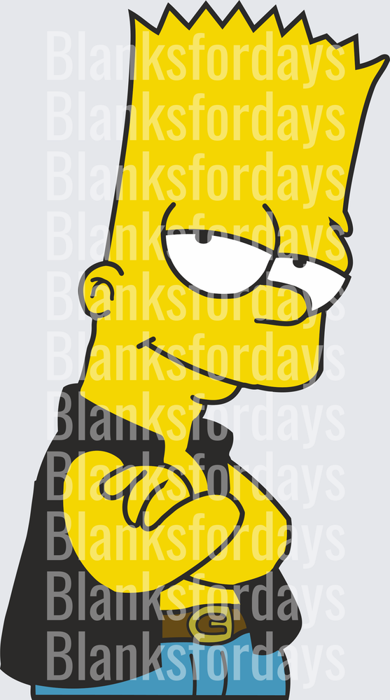 Bart Simpson Arms Crossed Smug Side Profile (DTF)