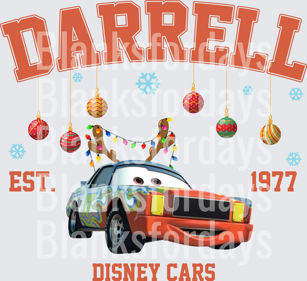 Darrell Cartrip Disney Cars Christmas Holiday Est. 1977 (DTF)