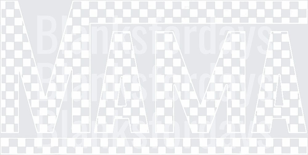 Checkered MAMA Bold Letter Typography Design (DTF)