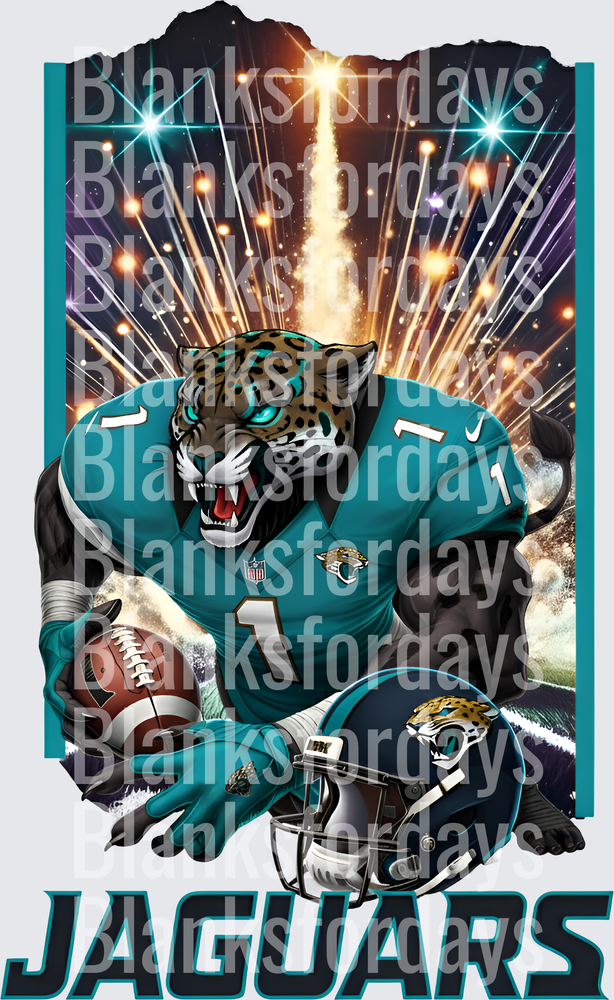 Jacksonville Jaguars Mascot NFL Football Graphic Design (DTF)