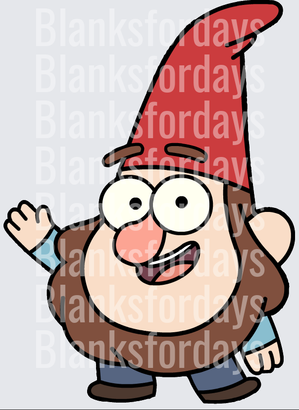 Jeff the Gnome Waving Gravity Falls Cartoon Character (DTF)
