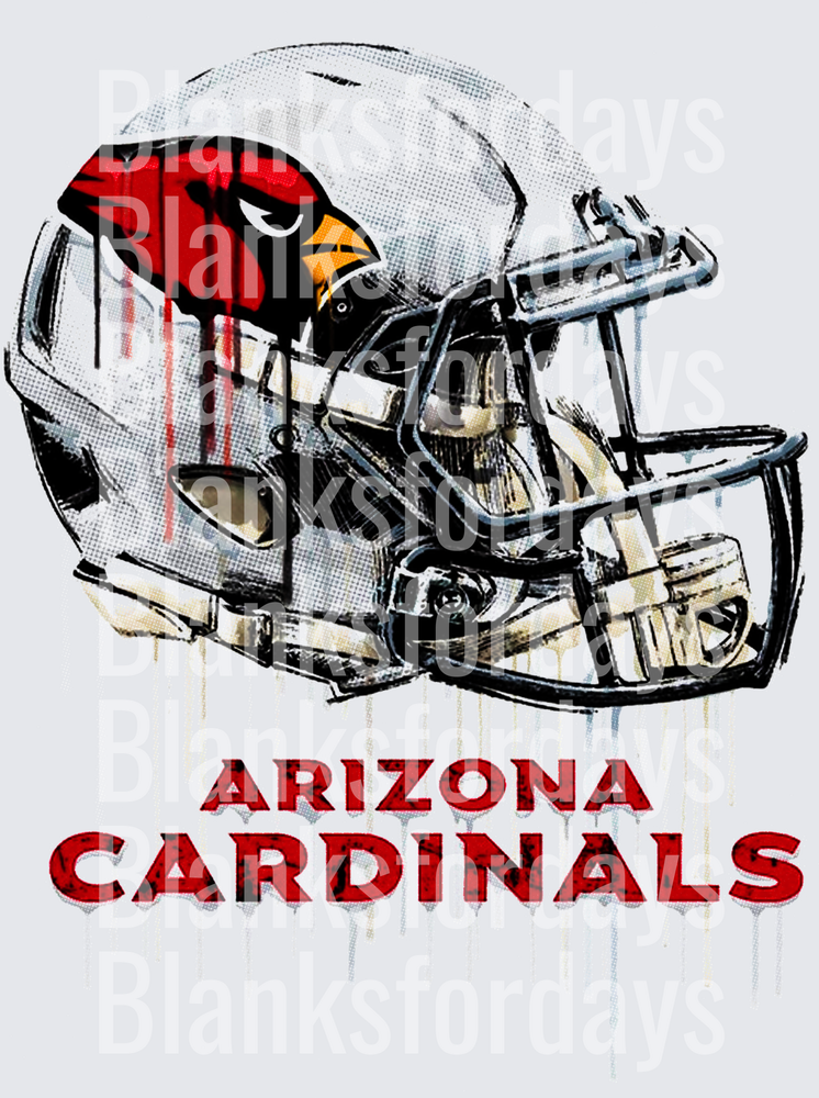 Arizona Cardinals Football Helmet Drip Sketch Art (DTF)