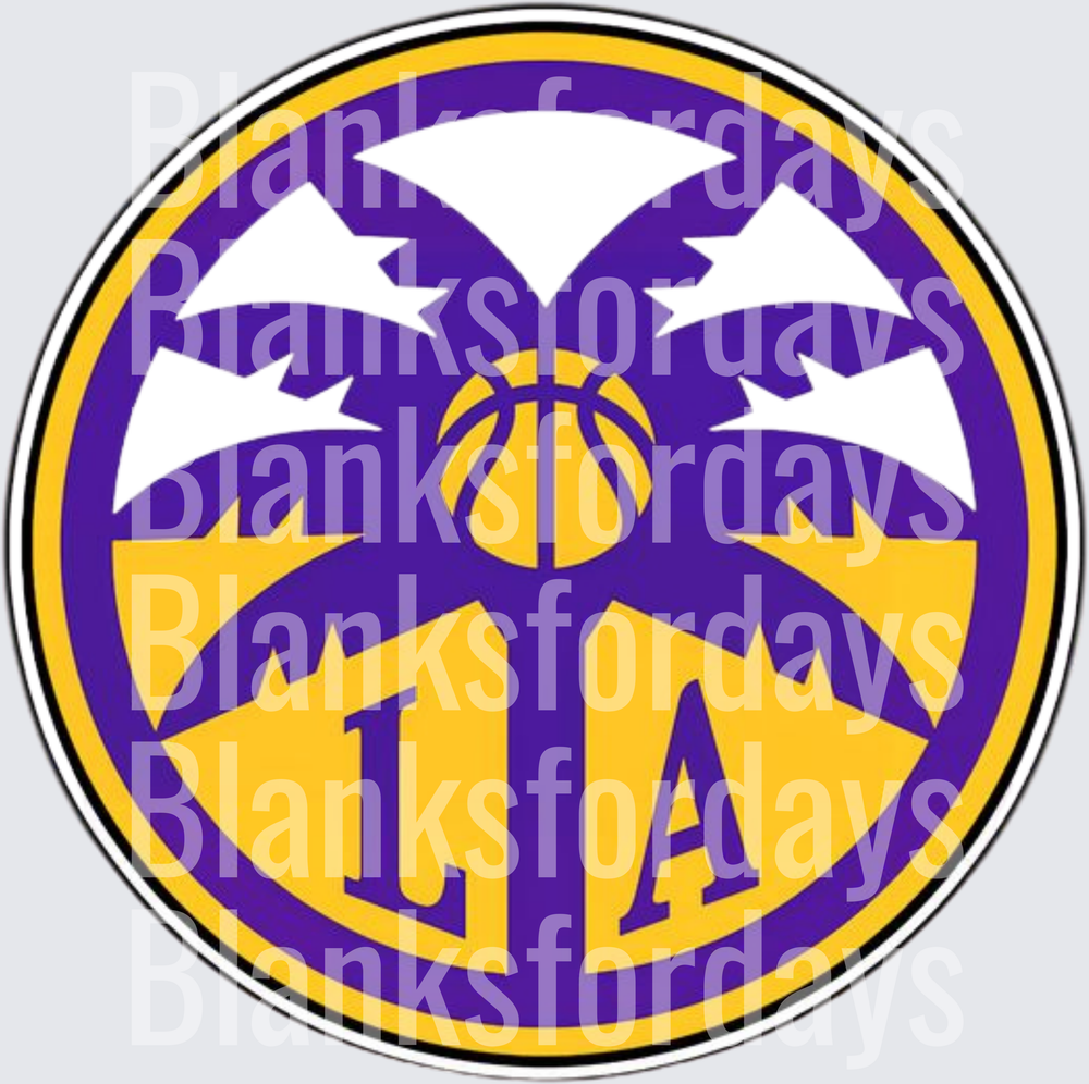 LA Lakers Purple and Gold Basketball Circle Logo Design (DTF)
