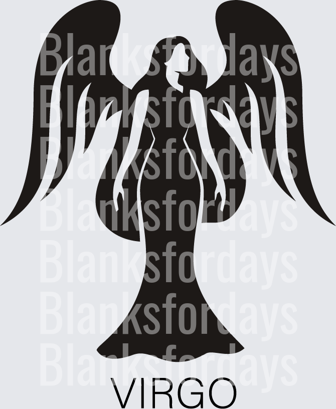 Virgo Zodiac Angel Woman Silhouette Astrology Sign (DTF)