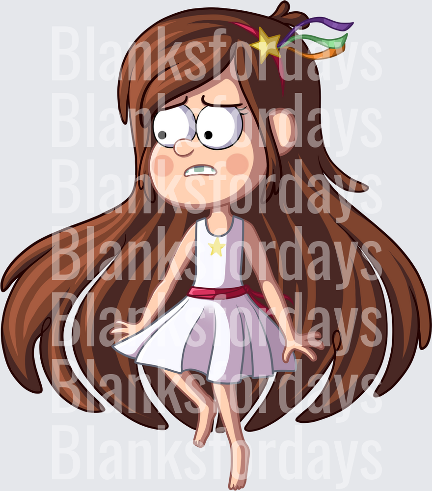 Mabel Pines Worried Expression Gravity Falls Chibi Art (DTF)