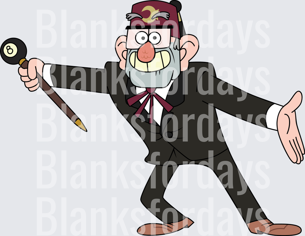 Grunkle Stan Gravity Falls 8 Ball Cane Pose (DTF)