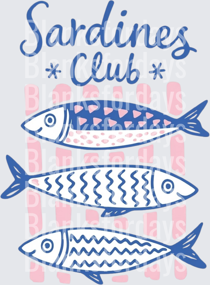 Sardines Club Blue and Pink Illustrated Fish Trio (DTF)