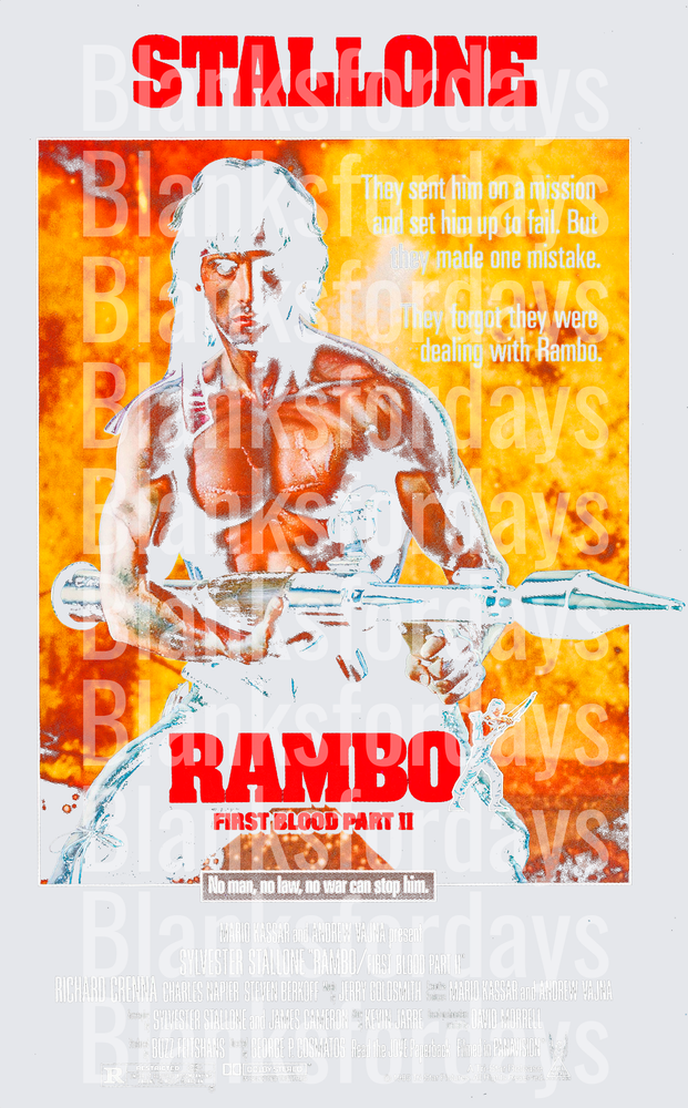 Stallone Rambo First Blood Part II Classic Movie Poster Art (DTF)