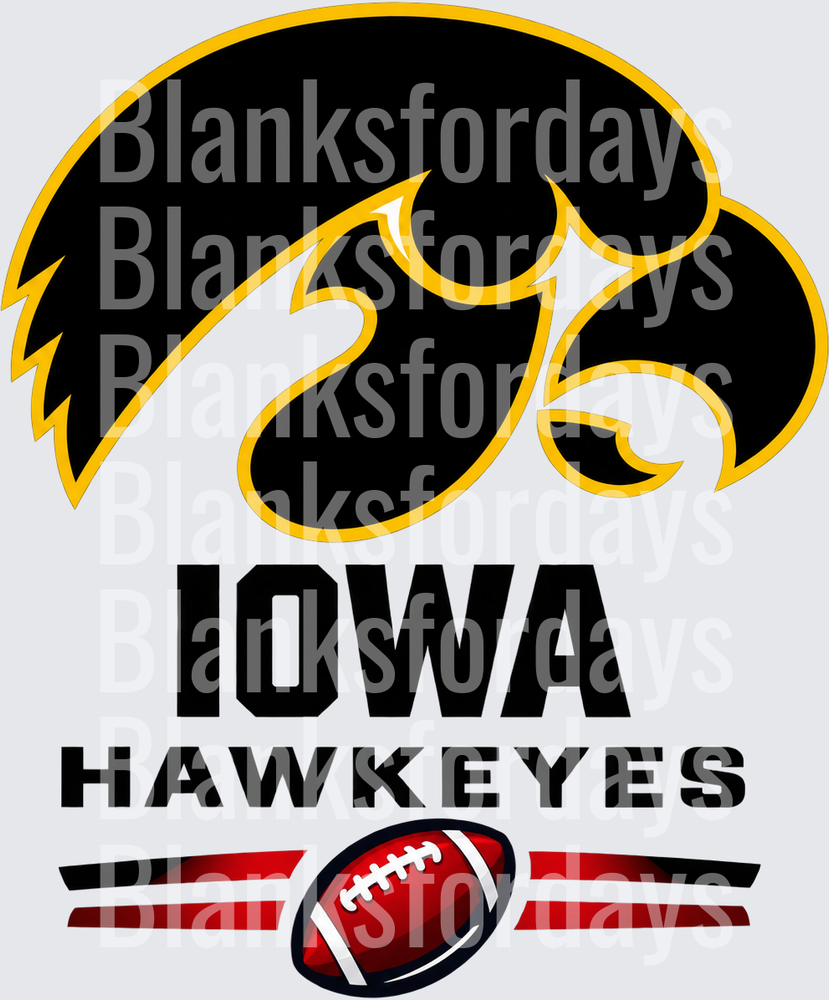 Iowa Hawkeyes Tigerhawk Logo Football Fan Design (DTF)