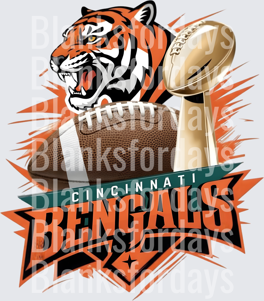 Cincinnati Bengals Tiger Mascot Football Championship Trophy (DTF)