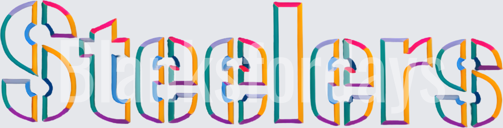 Steelers Colorful Retro 3D Block Letter Word Art (DTF)