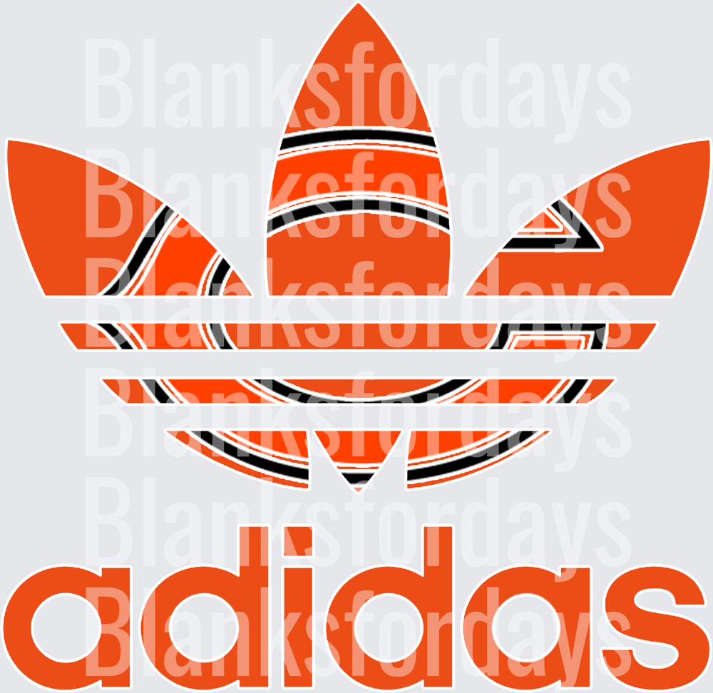 Adidas Trefoil Logo Orange Black Football Stripe Design (DTF)