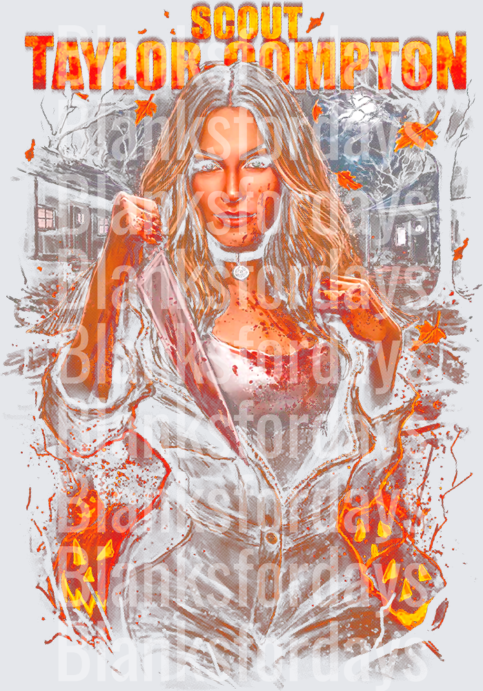 Scout Taylor-Compton Horror Halloween Bloody Survivor Art (DTF)